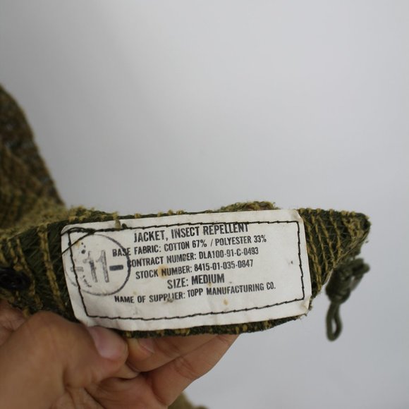 Vintage Army Green Knit Street Wear Snap Hoodie Jacket S - Picture 2 of 8